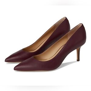 Women's Lauren Ralph Lauren Lanette Red Soft Nappa Pointed Toe Mid Heel Shoes 7B